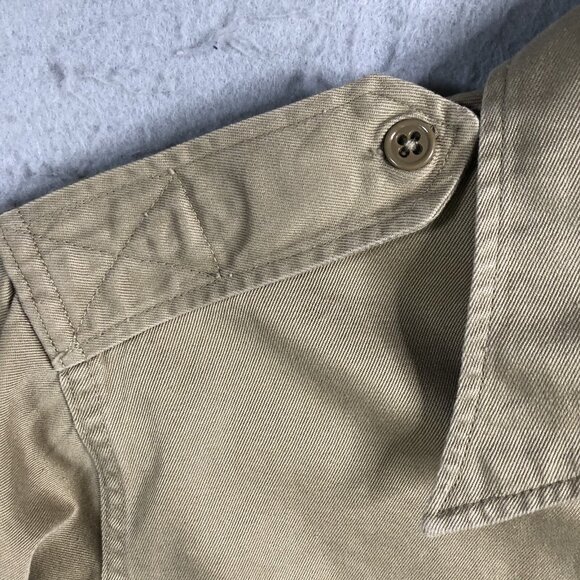 Vintage WWII Uniform Shirt Mens XS Khaki Long Sleeve Red Four Leaf Clover Patch - Picture 10 of 16